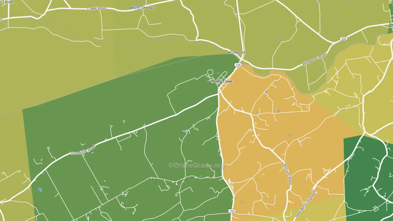 Penns Creek, PA Map of Murder Rates