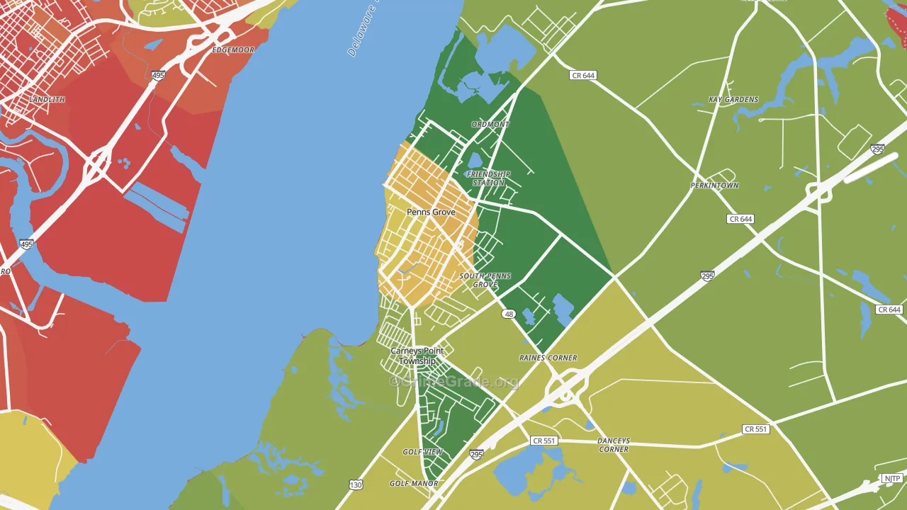 Penns Grove, NJ Map of Murder Rates
