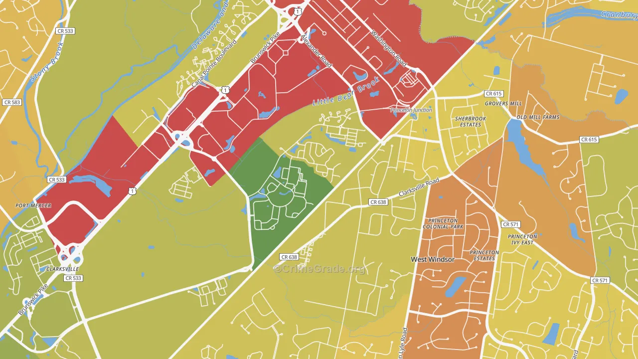Penns Neck, NJ Map of Murder Rates