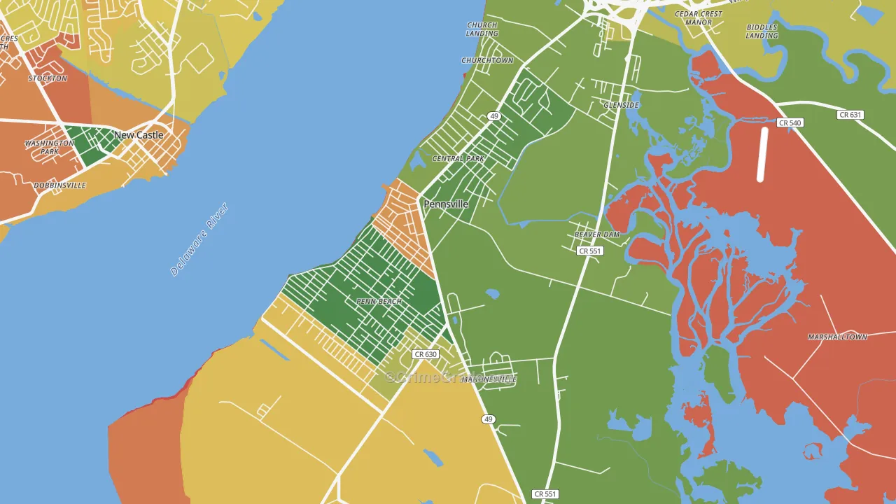 Pennsville, NJ Map of Murder Rates