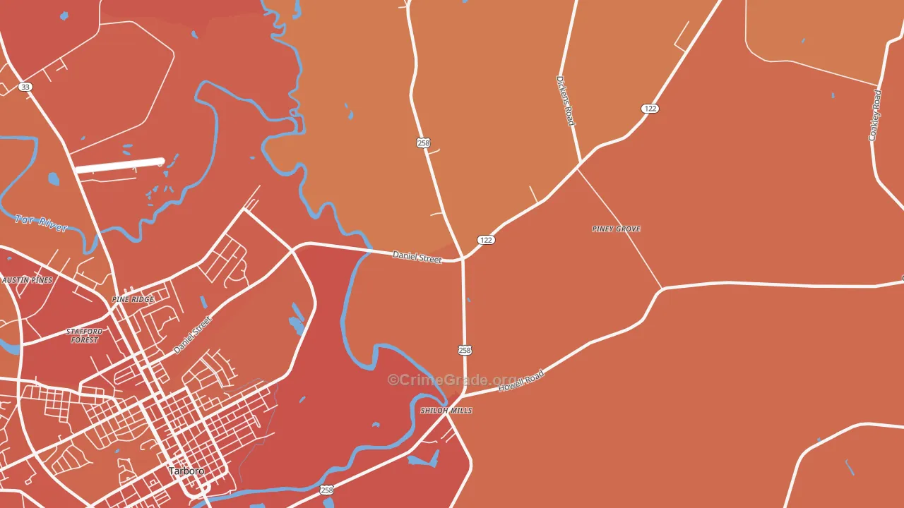 Penny Hill, NC Map of Murder Rates