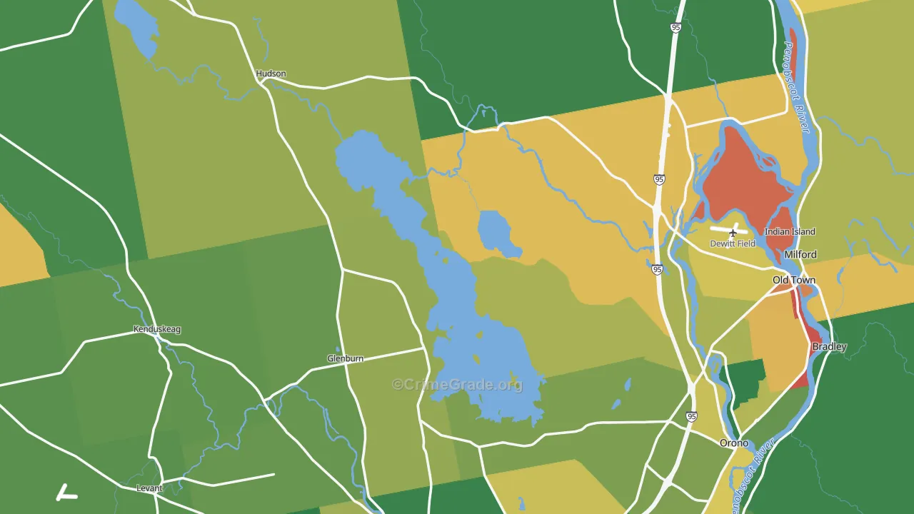 Penobscot County, ME Map of Murder Rates