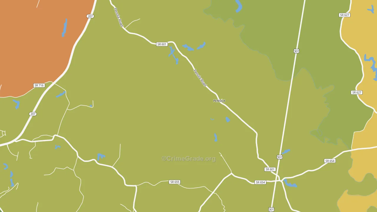 Penola, VA Map of Murder Rates