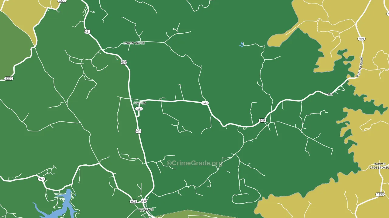 Penrod, KY Map of Murder Rates