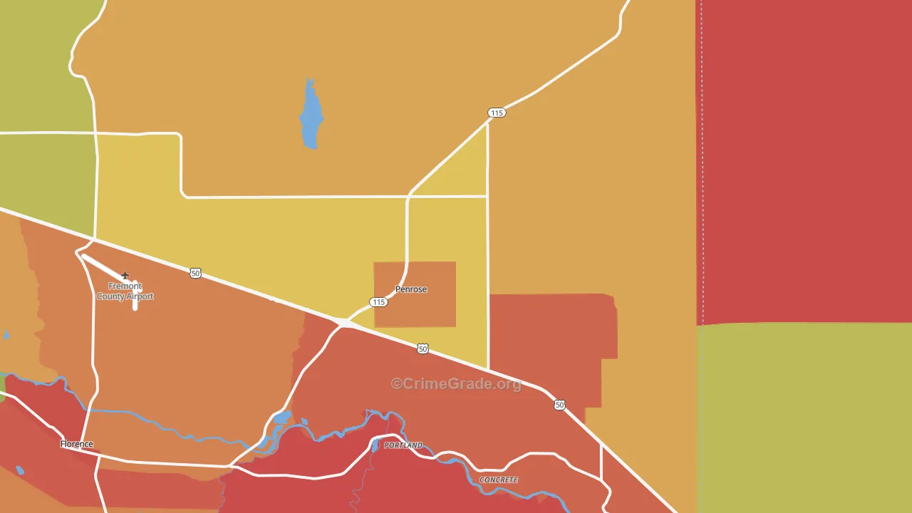 Penrose, CO Map of Murder Rates