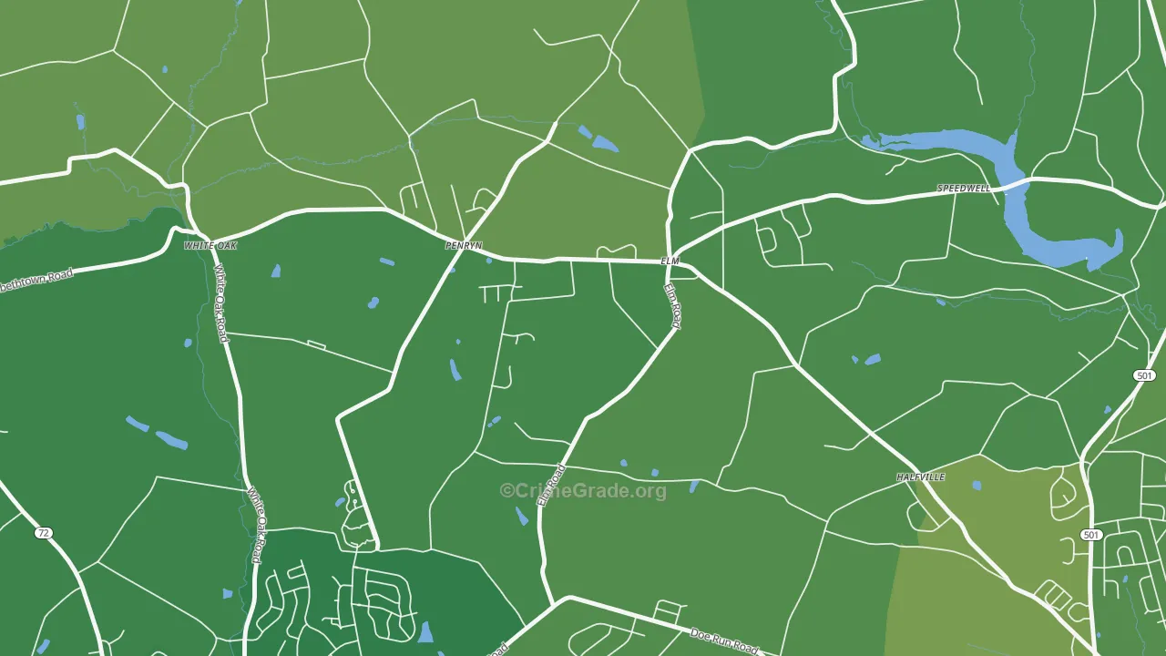 Penryn, PA Map of Murder Rates