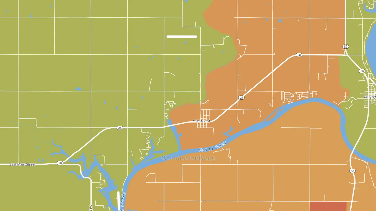 Pensacola, OK Map of Murder Rates
