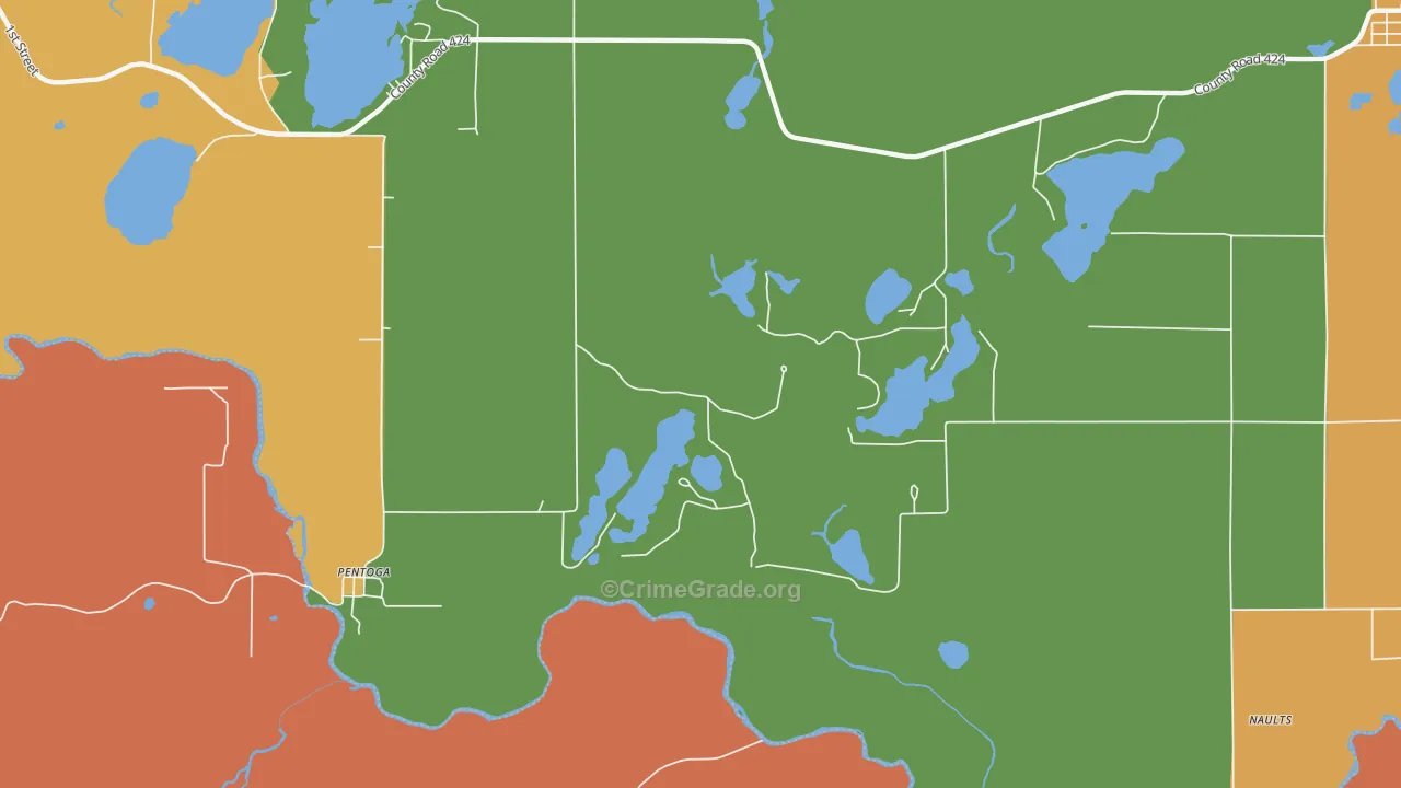 Pentoga, MI Map of Murder Rates