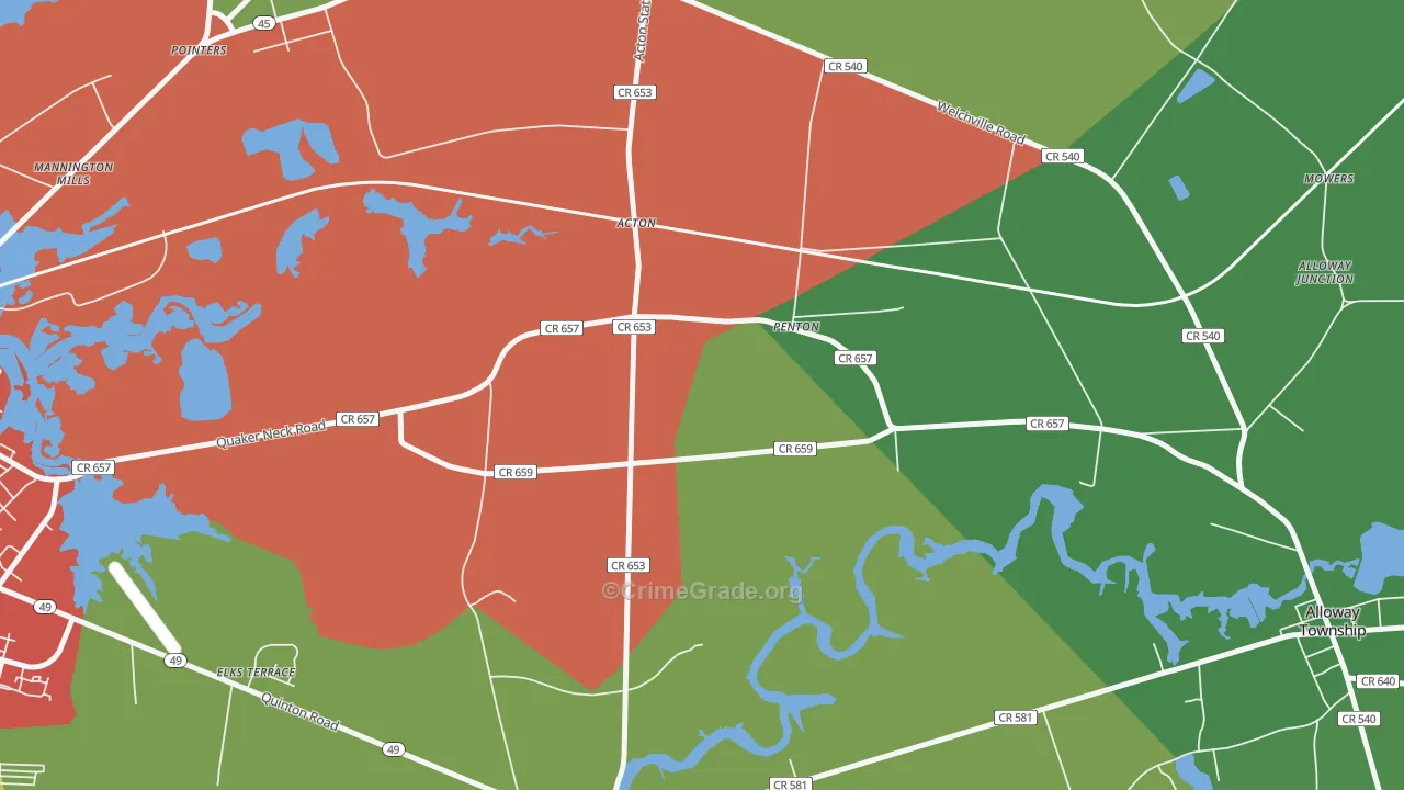 Penton, NJ Map of Murder Rates