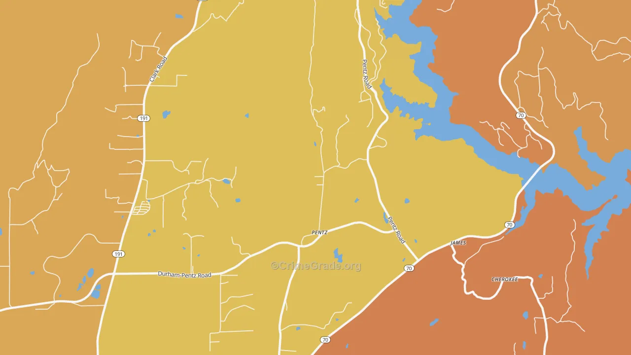 Pentz, CA Map of Murder Rates
