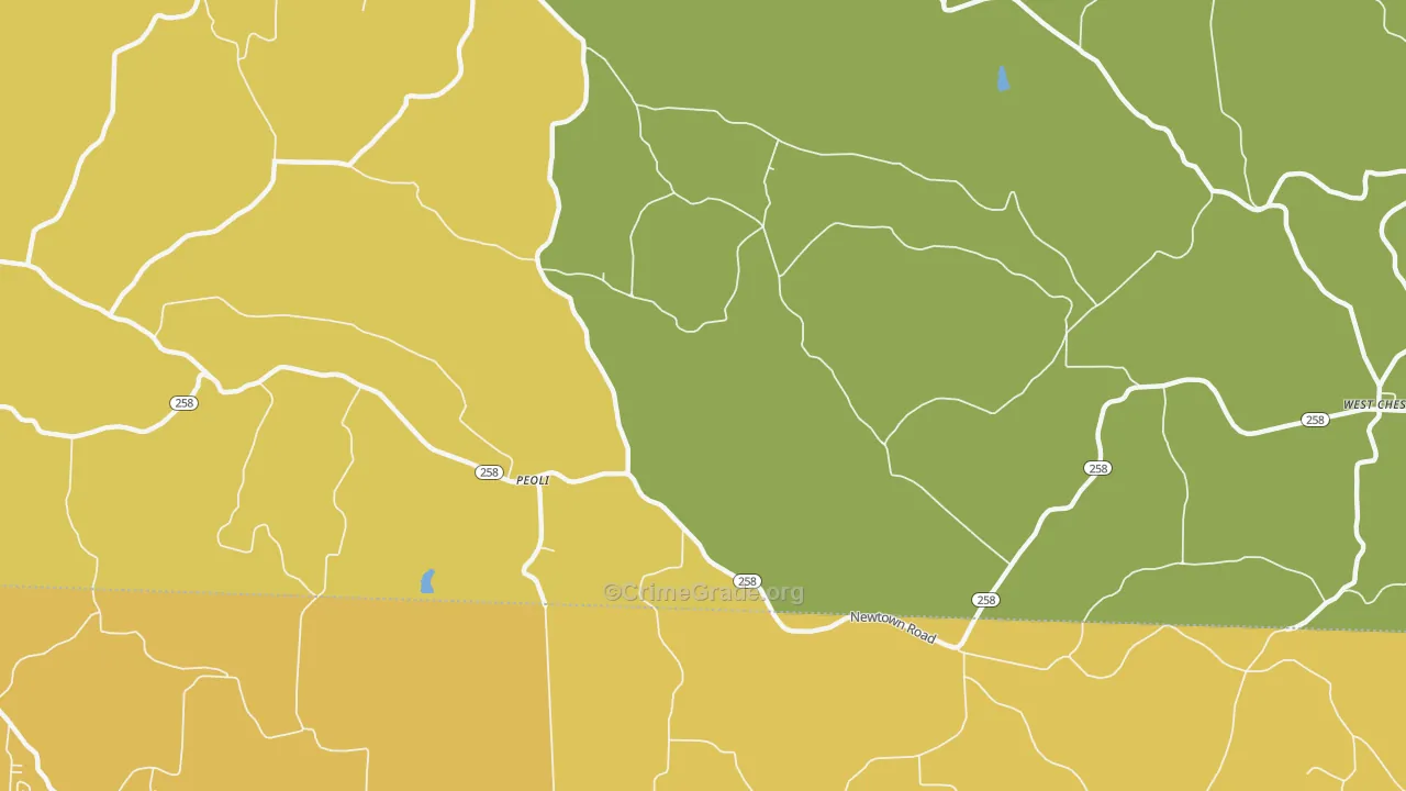 Peoli, OH Map of Murder Rates