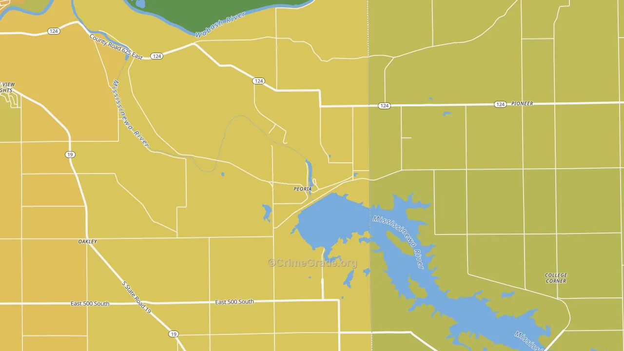 Peoria, IN Map of Murder Rates