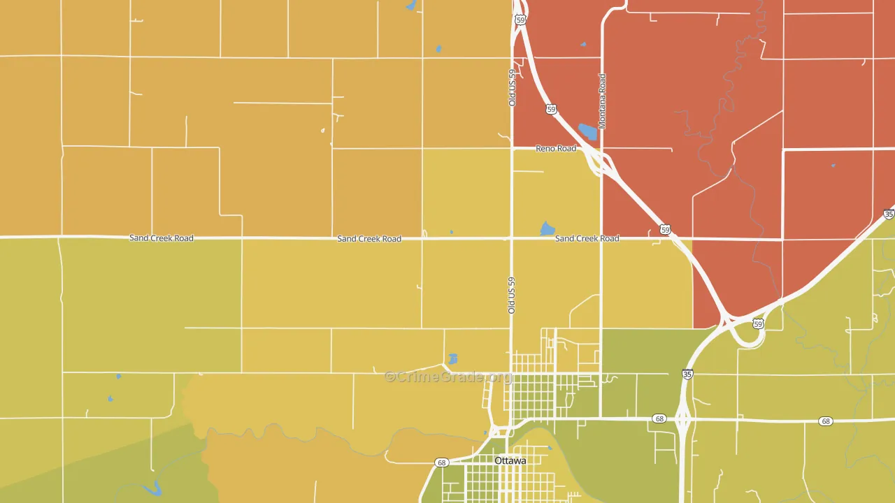 Peoria, KS Map of Murder Rates