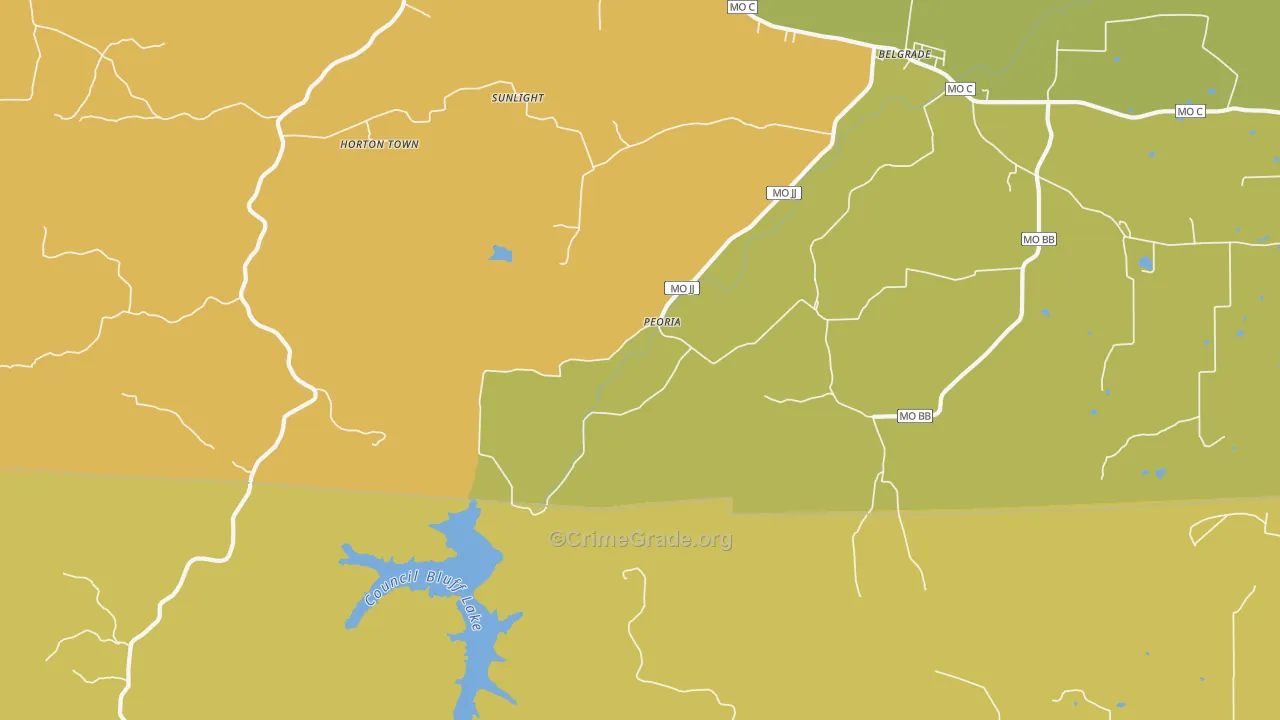 Peoria, MO Map of Murder Rates