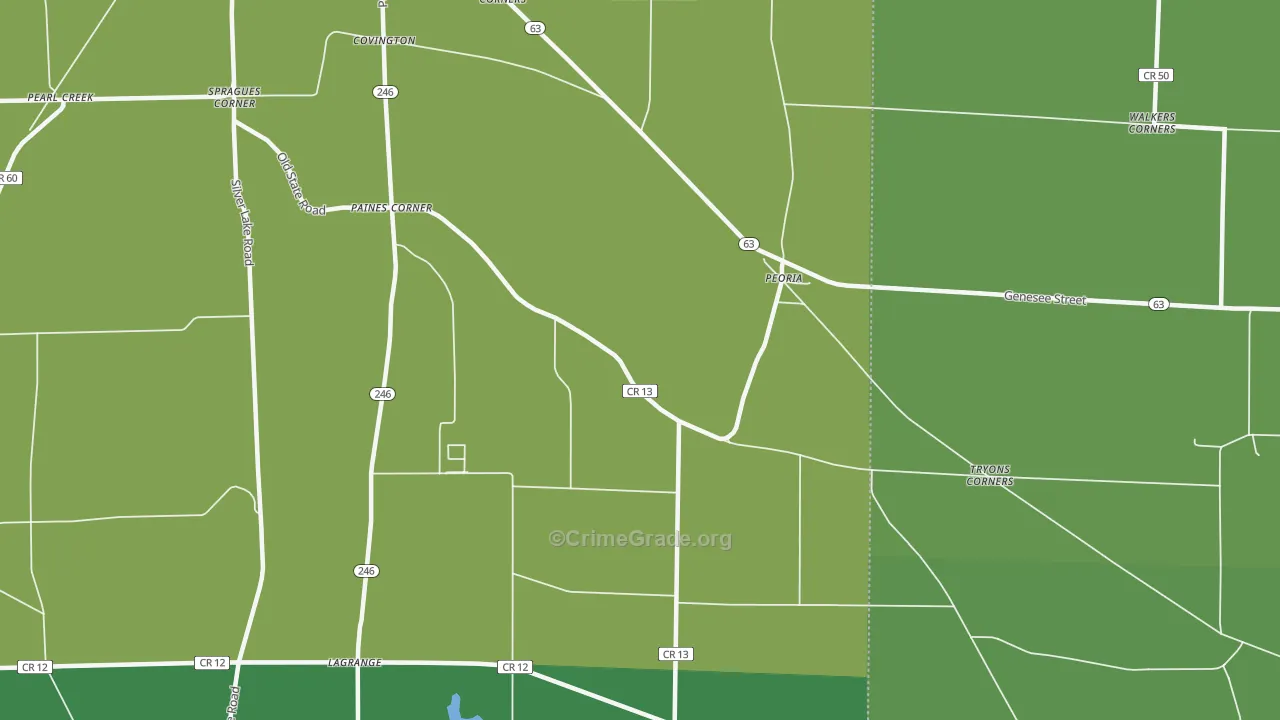 Peoria, NY Map of Murder Rates