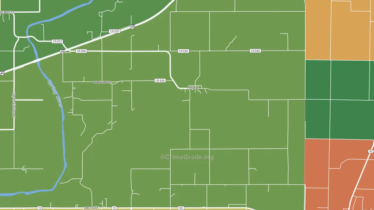 Peoria, OK Map of Murder Rates