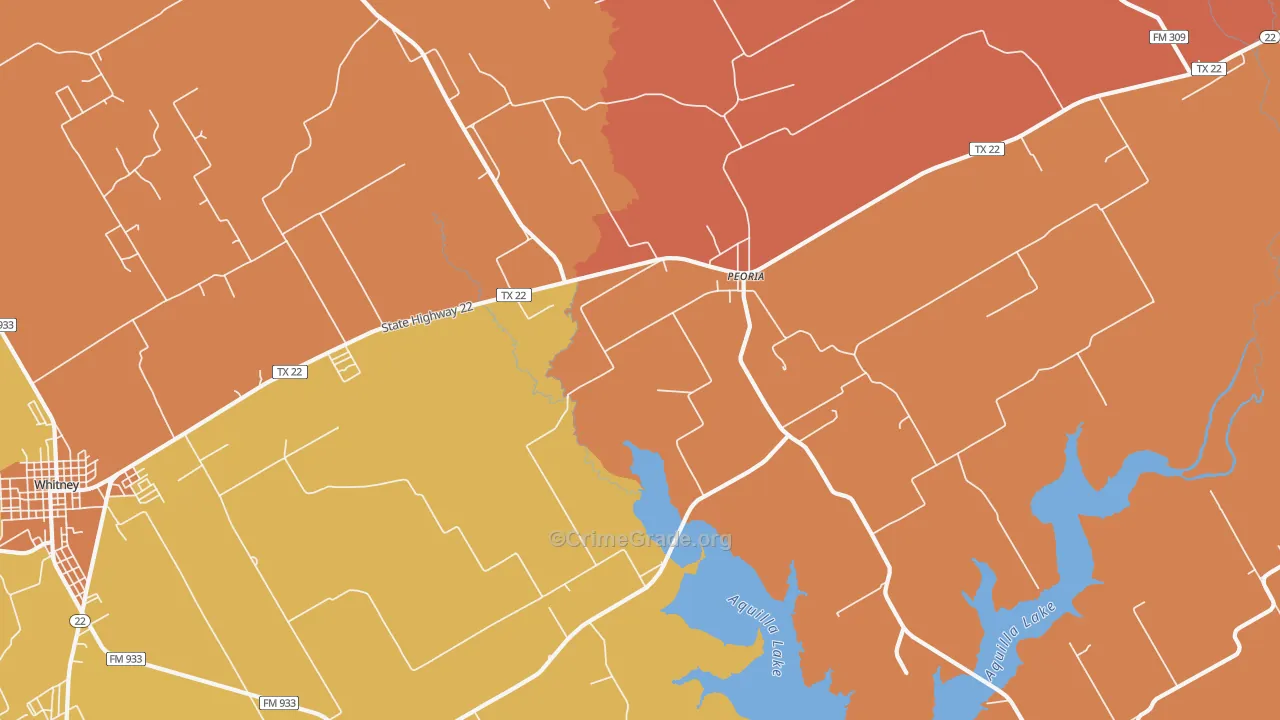 Peoria, TX Map of Murder Rates