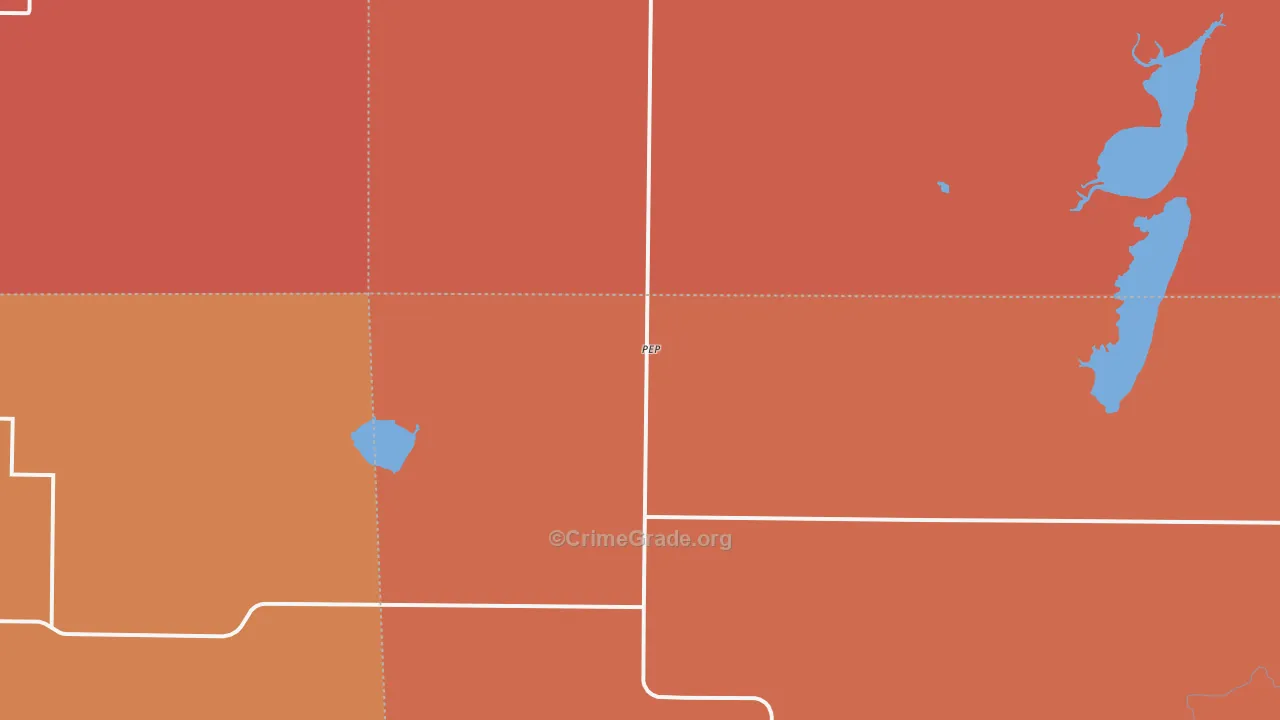 Pep, TX Map of Murder Rates
