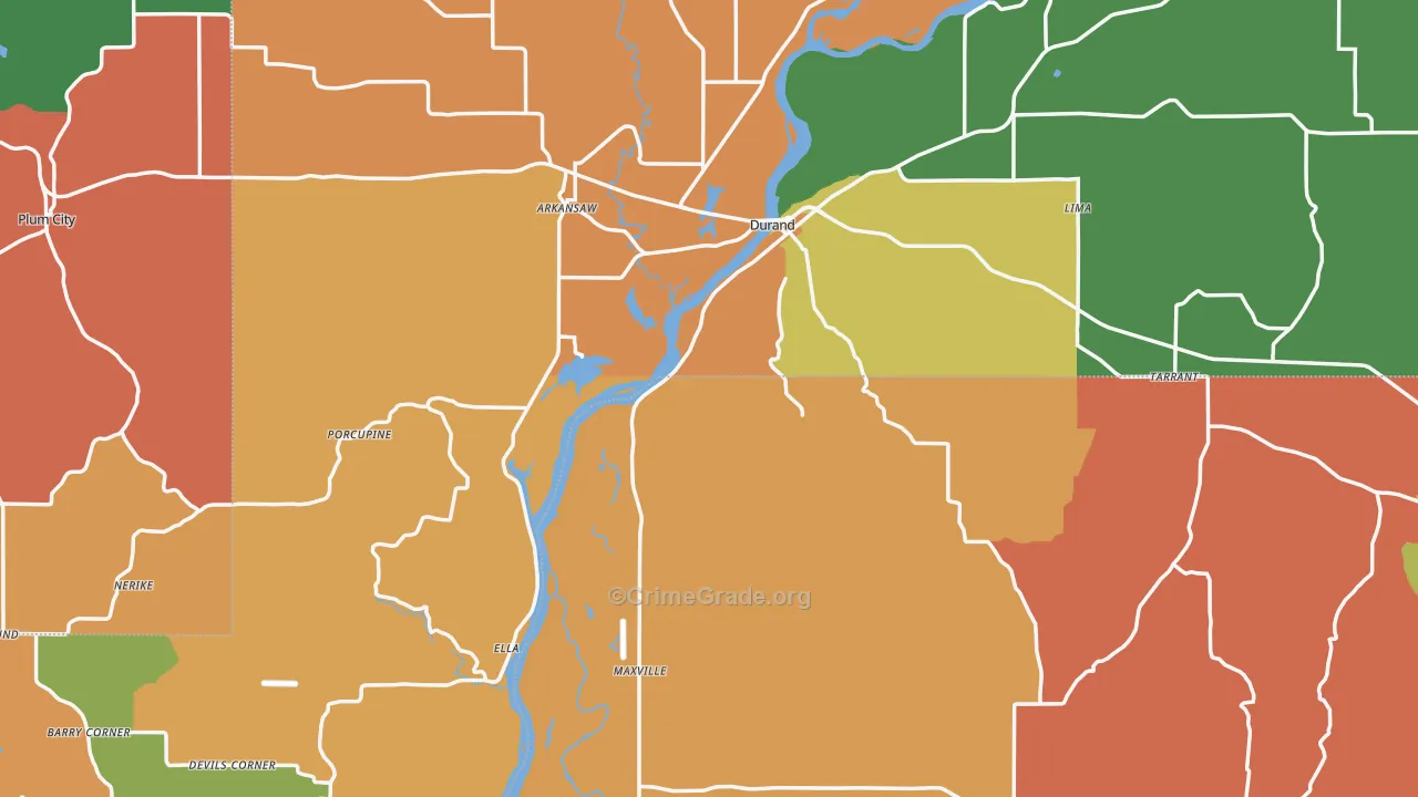 Pepin County, WI Map of Murder Rates