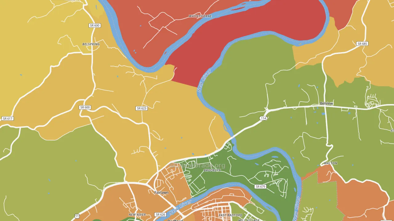 Pepper, VA Map of Murder Rates
