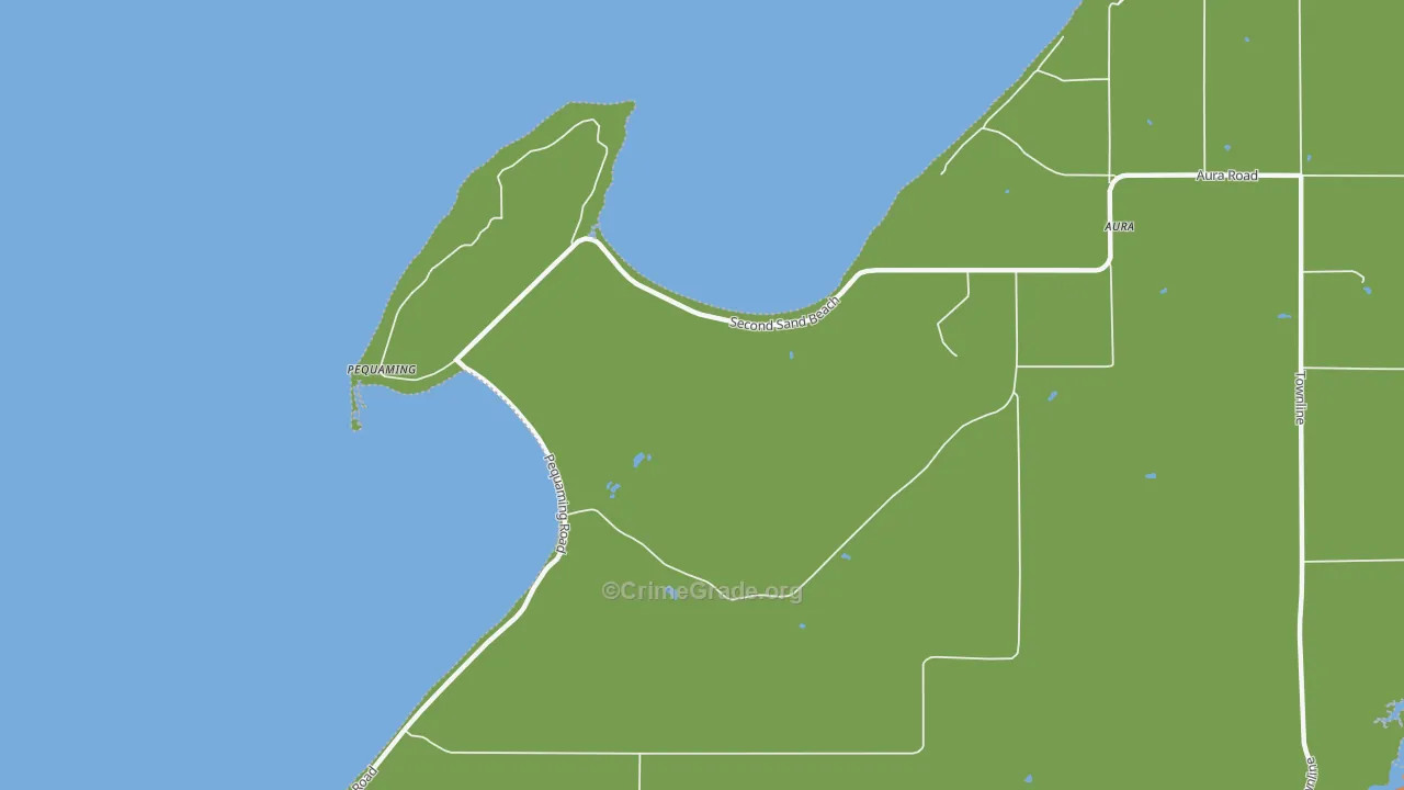 Pequaming, MI Map of Murder Rates