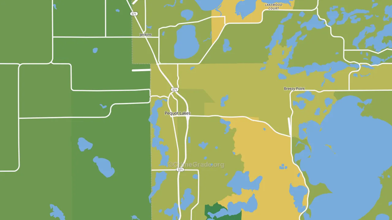 Pequot Lakes, MN Map of Murder Rates