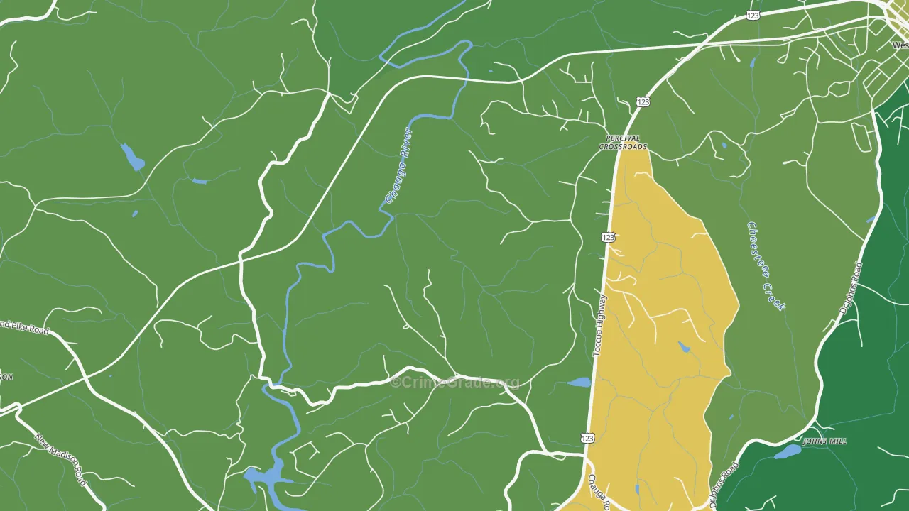 Percival Crossroads, SC Map of Murder Rates
