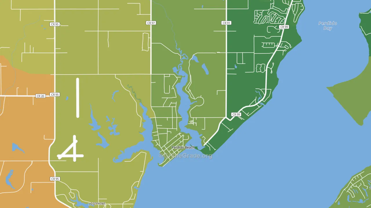 Perdido Beach, AL Map of Murder Rates