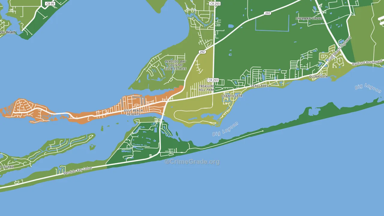 Perdido Key, FL Map of Murder Rates