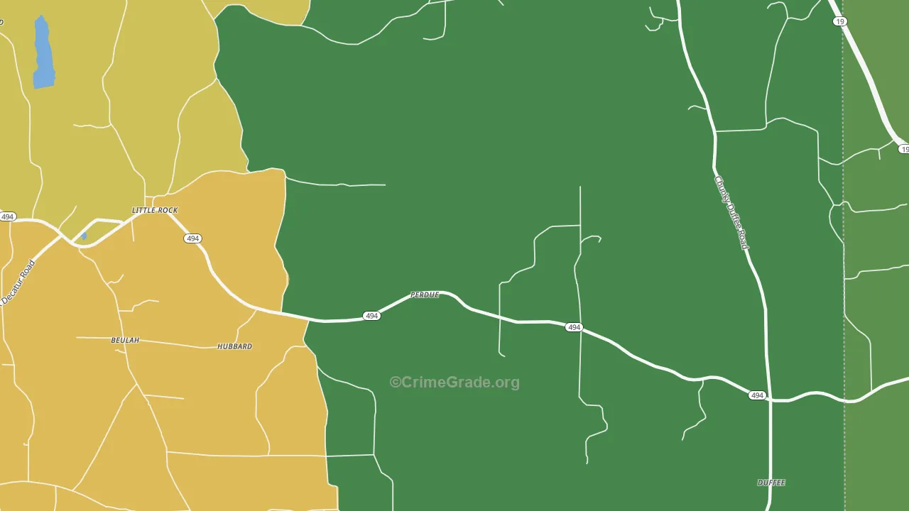 Perdue, MS Map of Murder Rates