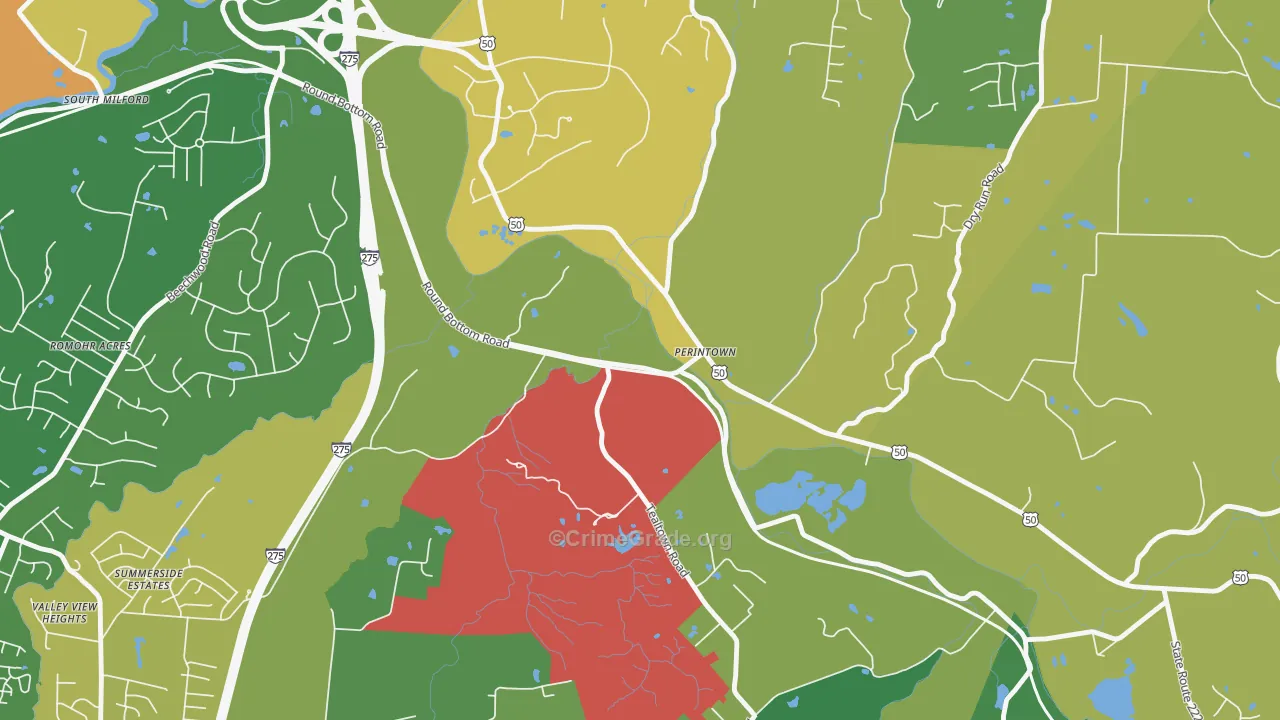 Perintown, OH Map of Murder Rates