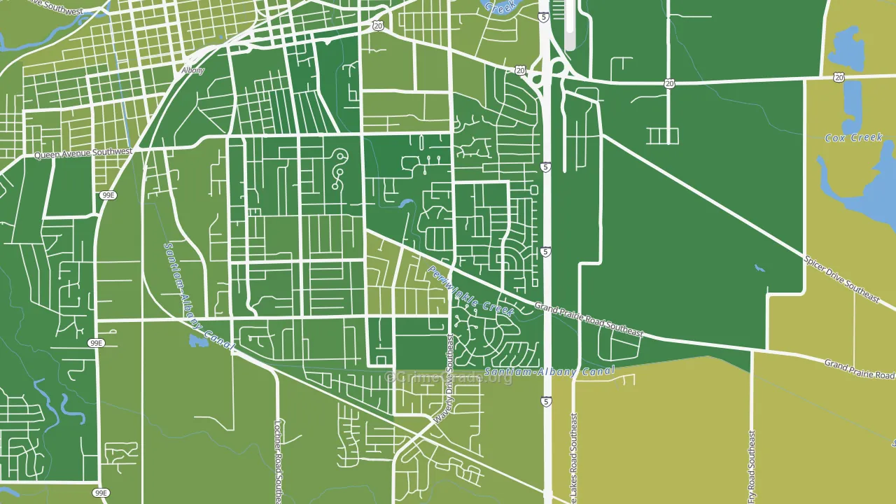 Periwinkle, Albany, OR Map of Murder Rates