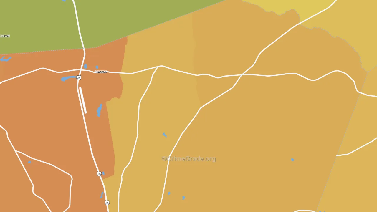 Perkins, GA Map of Murder Rates