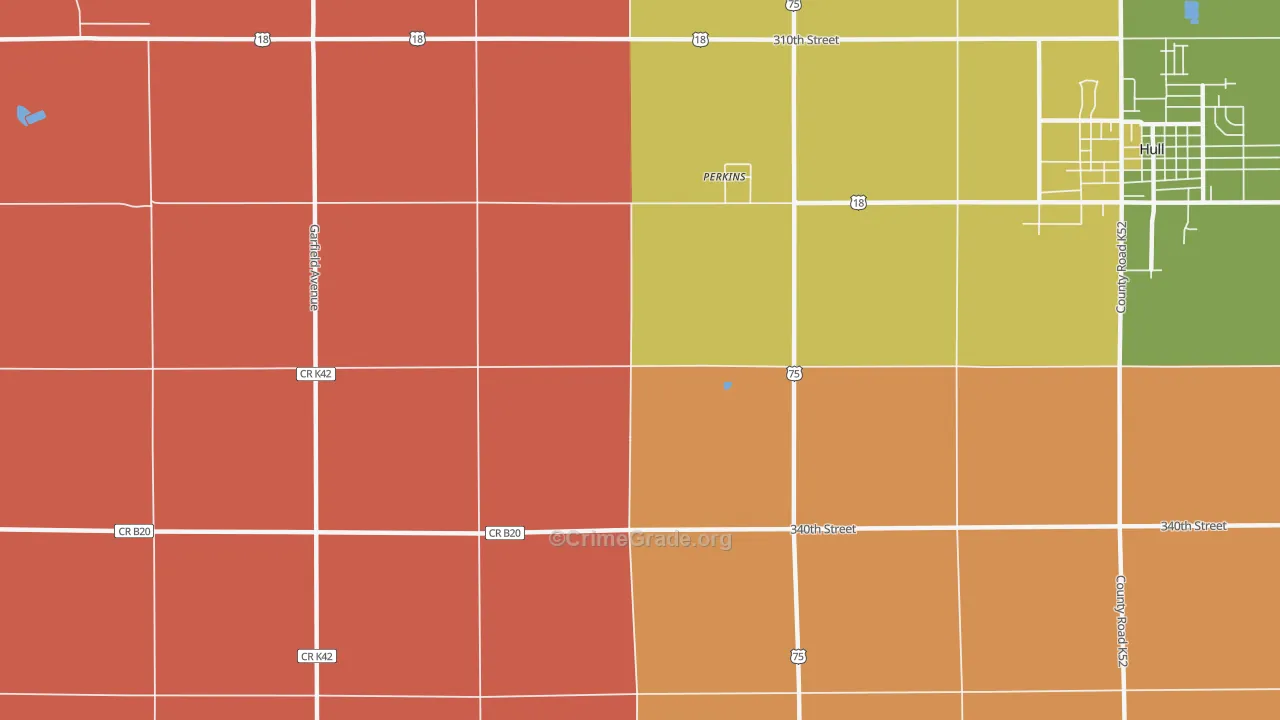 Perkins, IA Map of Murder Rates