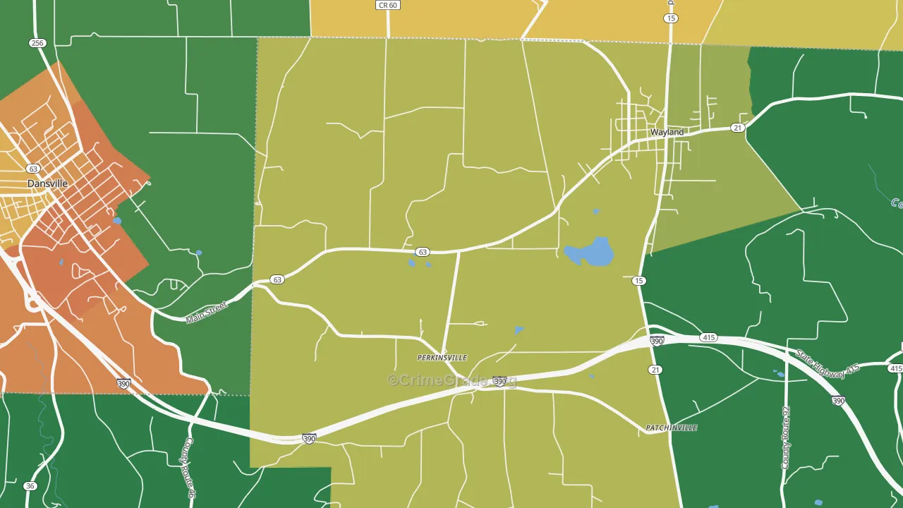 Perkinsville, NY Map of Murder Rates