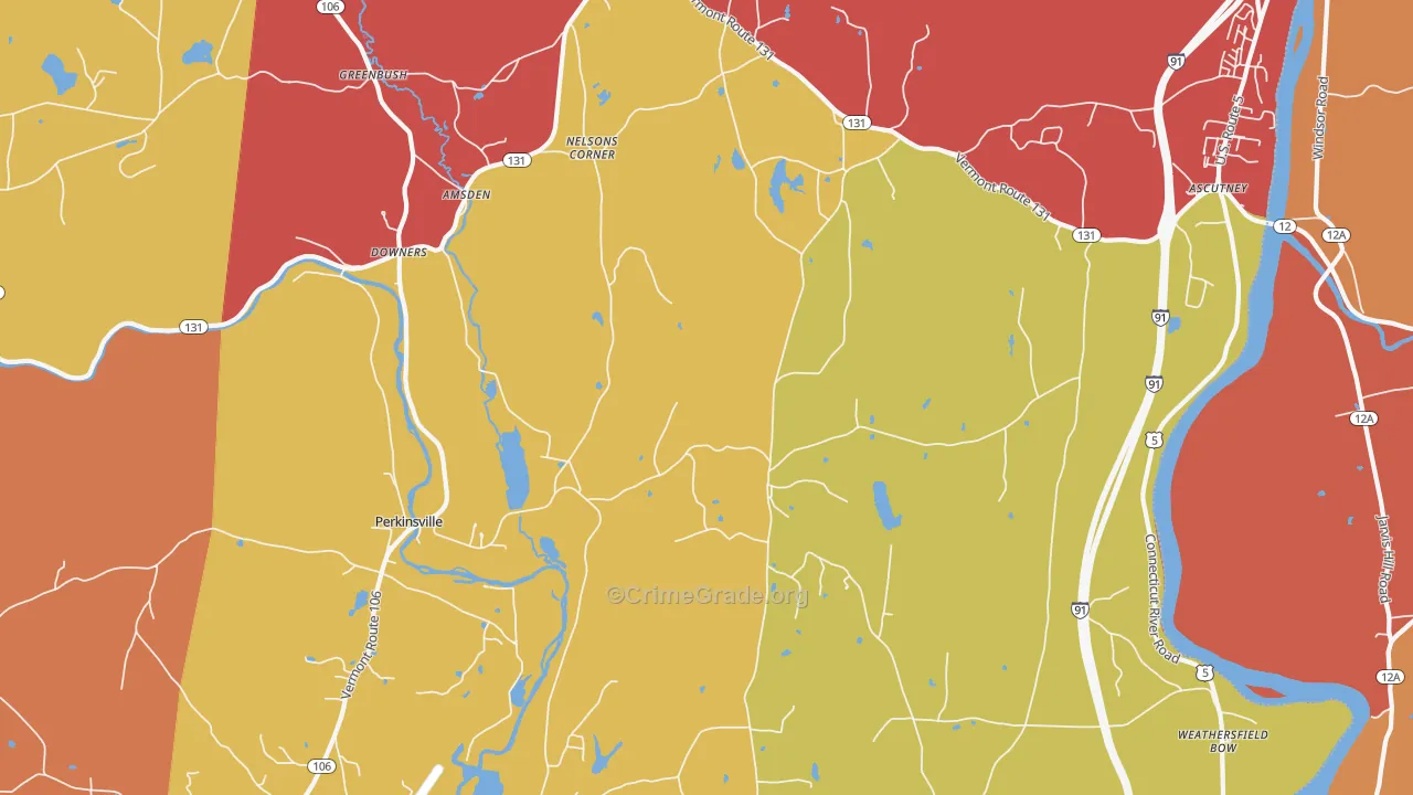 Perkinsville, VT Map of Murder Rates