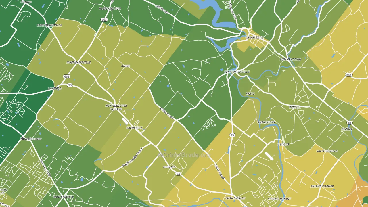 Perkiomenville, PA Map of Murder Rates