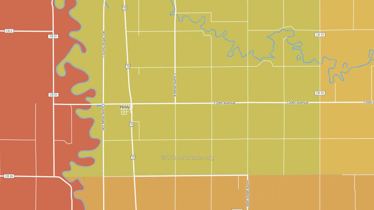 Perley, MN Map of Murder Rates