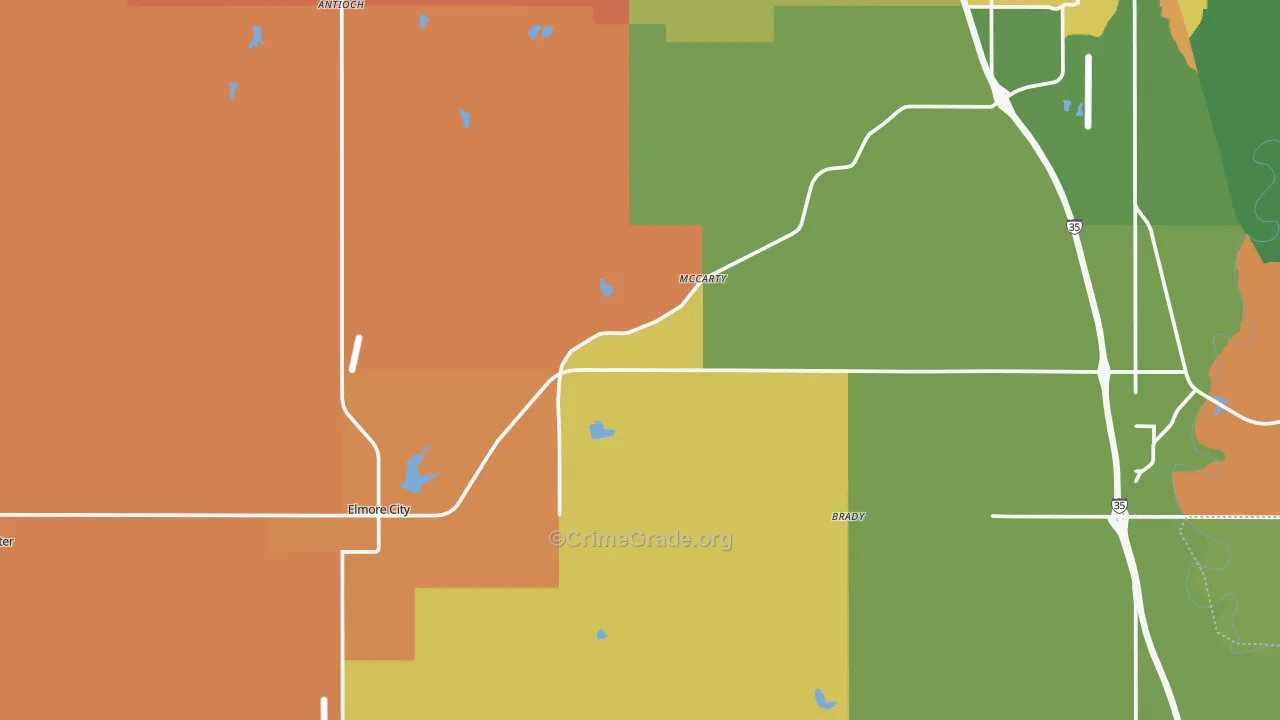 Pernell, OK Map of Murder Rates
