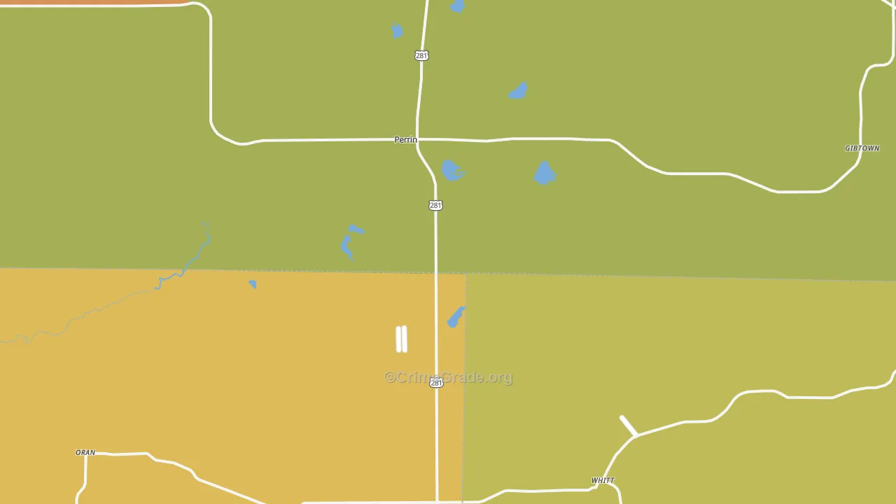 Perrin, TX Map of Murder Rates