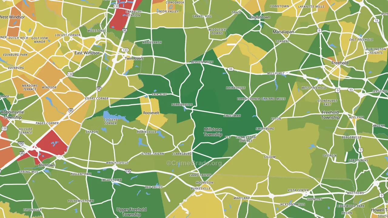 Perrineville, NJ Map of Murder Rates