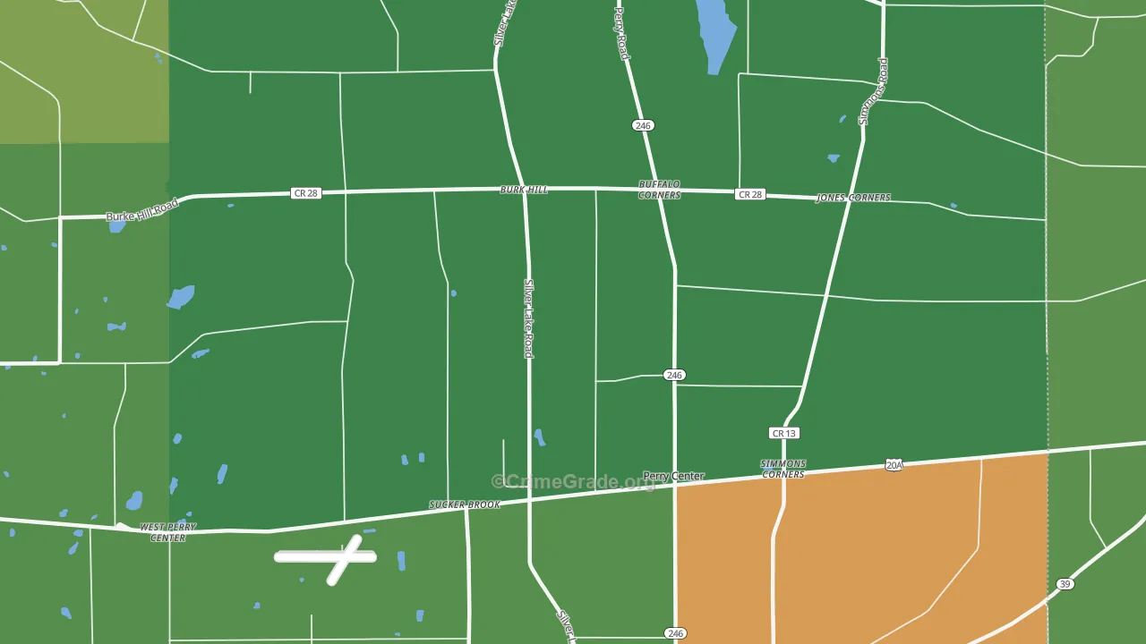 Perry Center, NY Map of Murder Rates