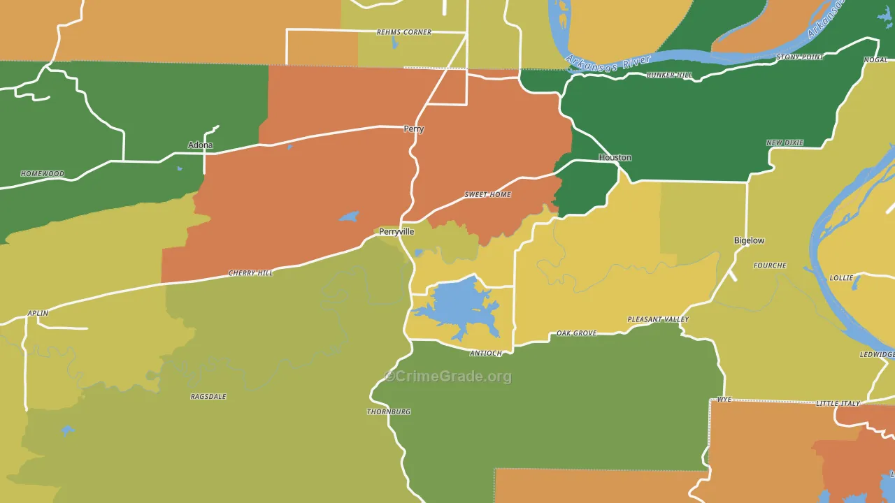 Perry County, AR Map of Murder Rates