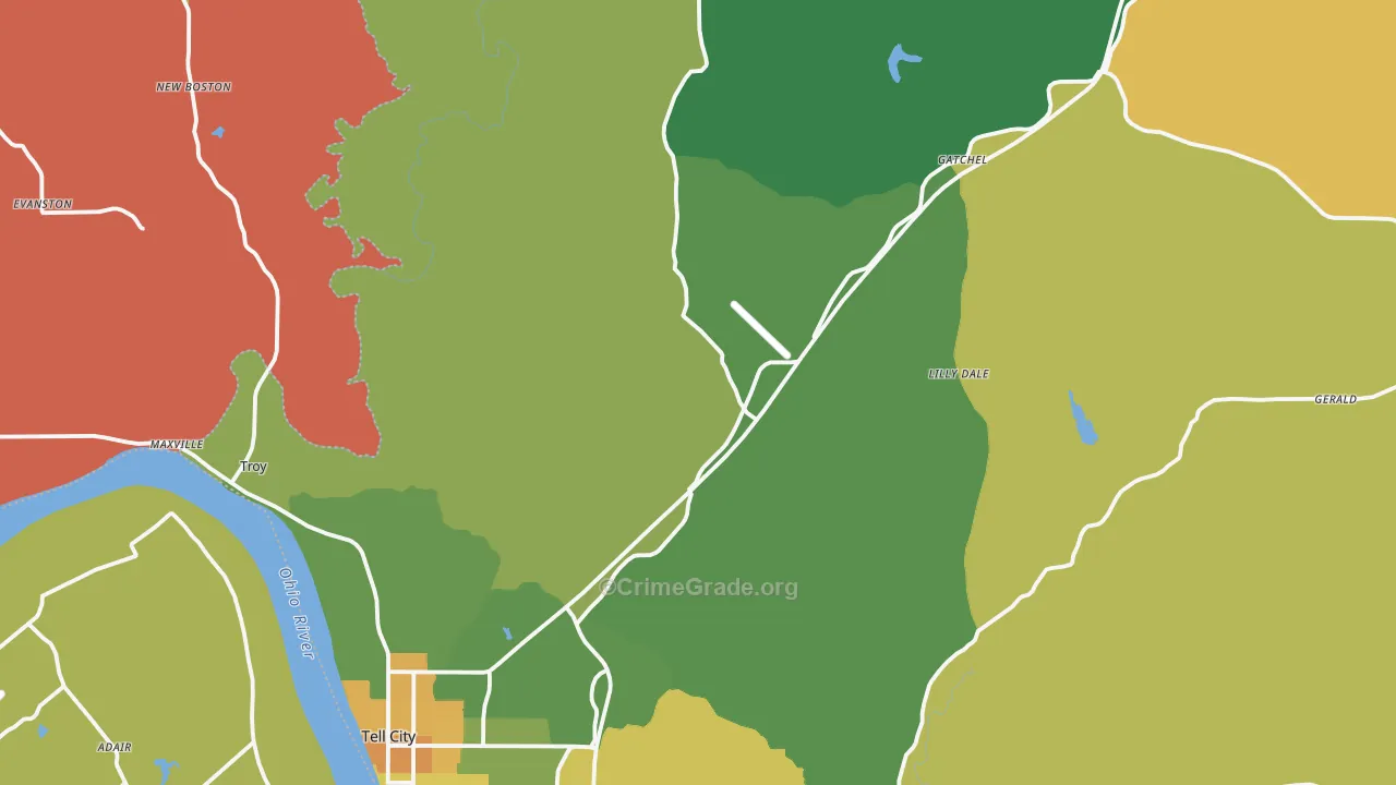 Perry County, IN Map of Murder Rates