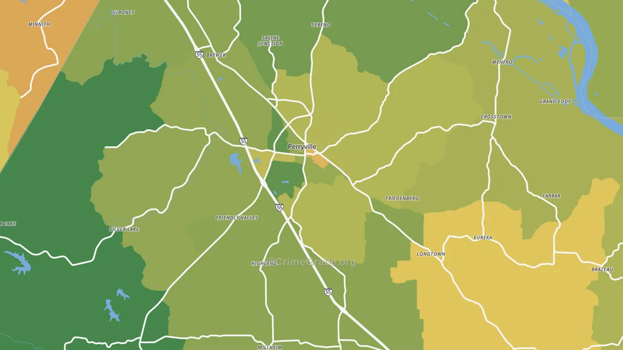 Perry County, MO Map of Murder Rates