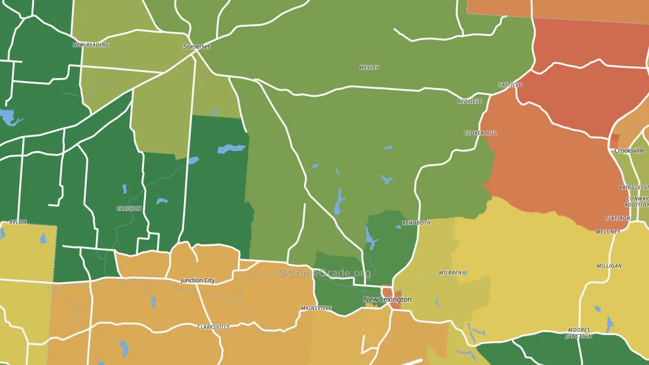 Perry County, OH Map of Murder Rates