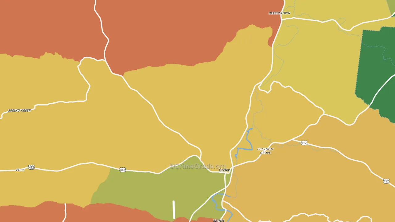 Perry County, TN Map of Murder Rates