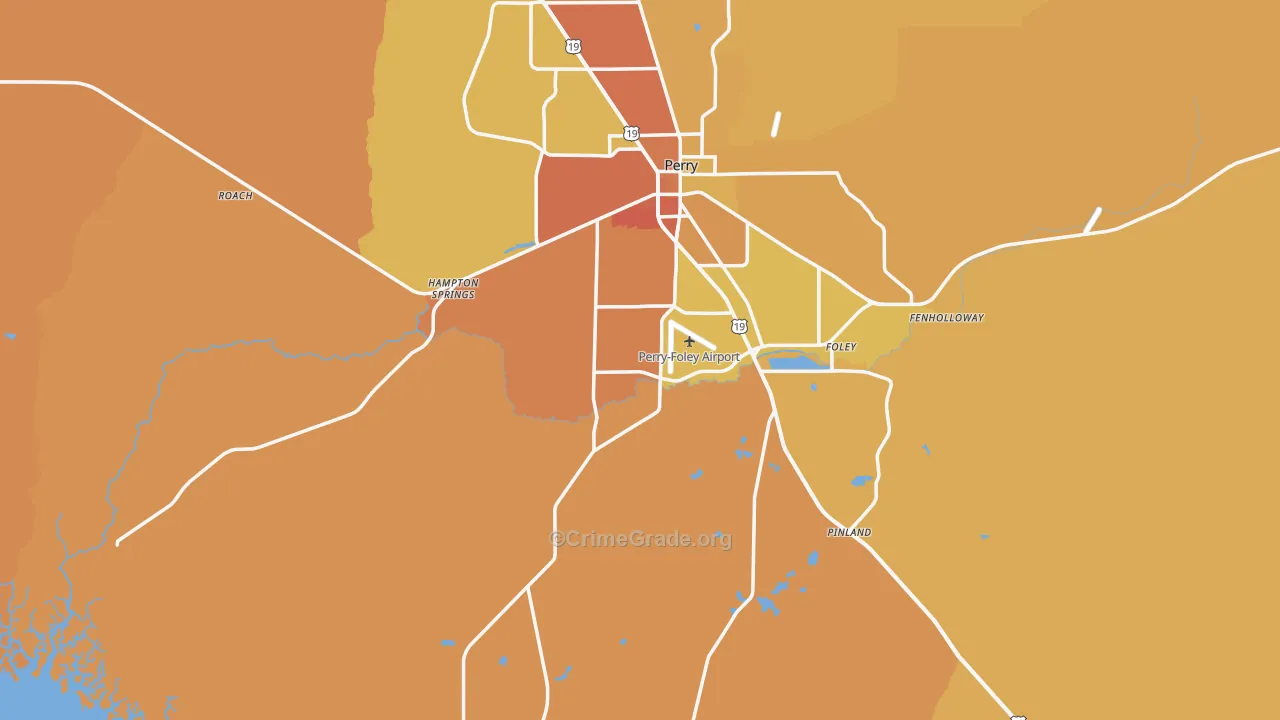 Perry, FL Map of Murder Rates