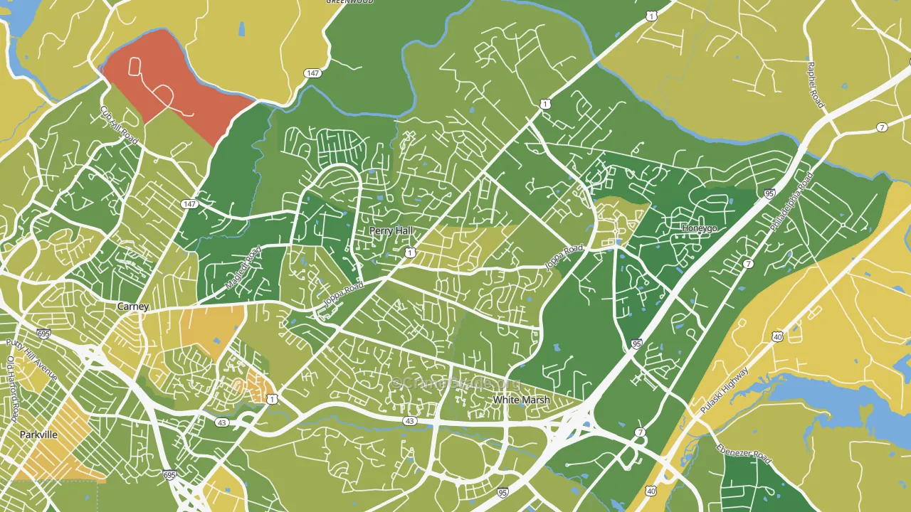 Perry Hall, MD Map of Murder Rates