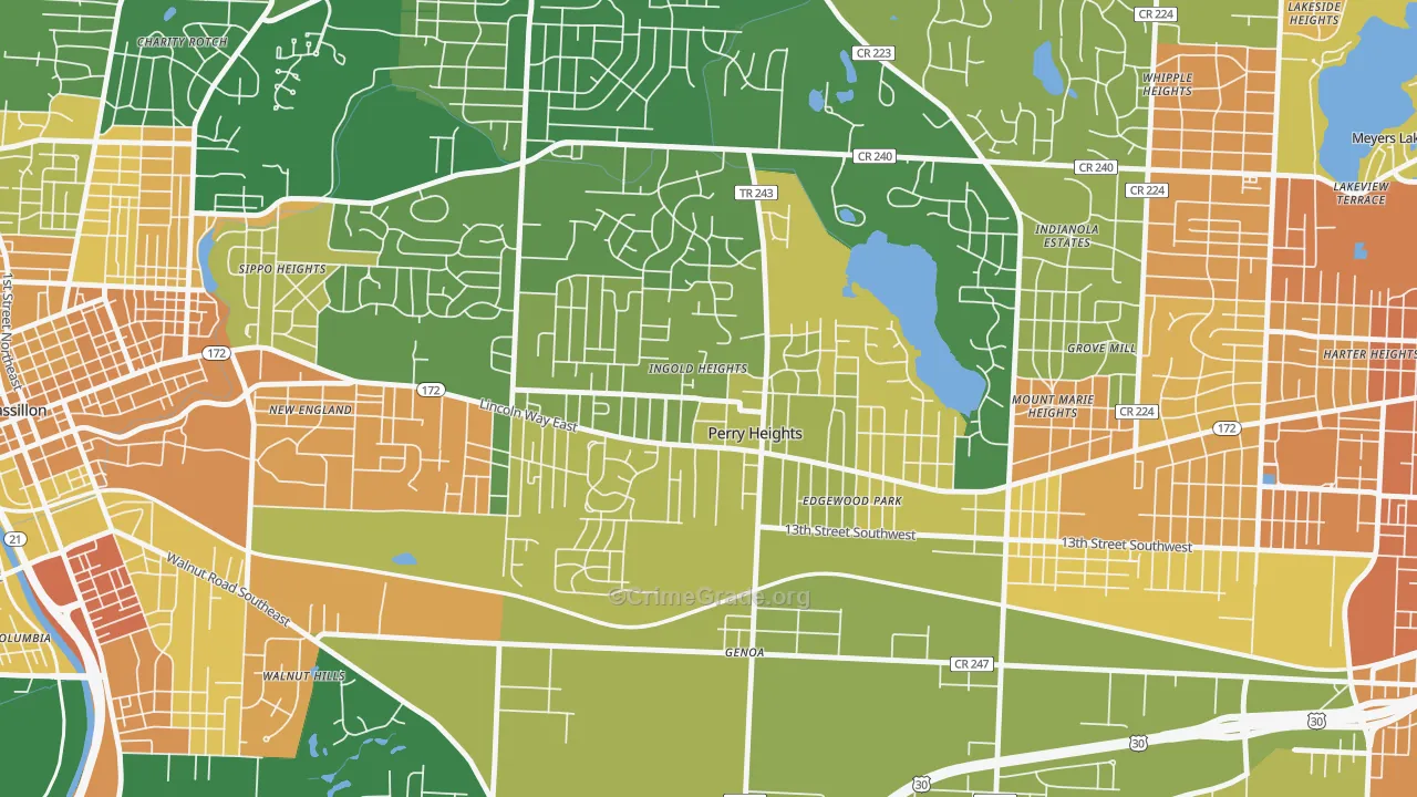 Perry Heights, OH Map of Murder Rates